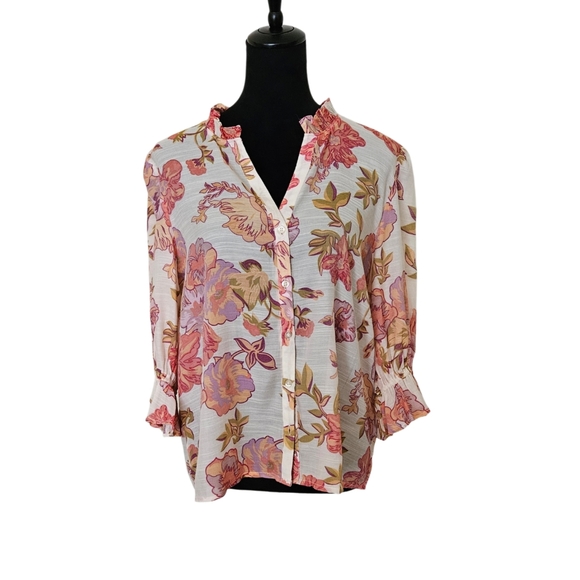 Floral Print Blouse-NWT- Size LP - Picture 15 of 16